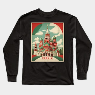 Russia Vintage Tourism Poster Long Sleeve T-Shirt